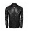 COOFANDY Leather Bomber Varsity Baseball