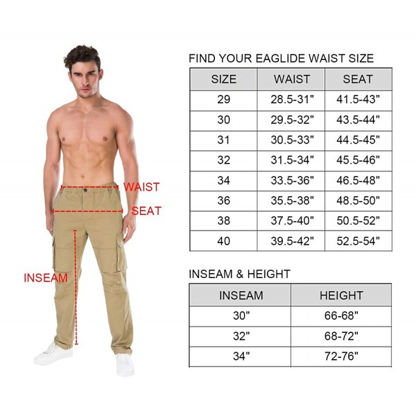 Men's Relaxed Fit Elastic Cargo Pant- Mens Pockets Cotton Tactical ...