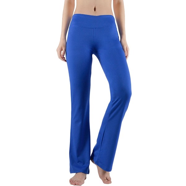 Womens Stretchy Yoga Pants Bootleg Flared Workout Leggings - Blue ...
