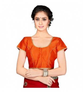 TrendyFashionMall Readymade Border Blouse Orange Med