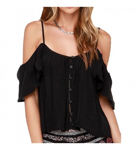 IRISIE Chiffon Strappy Shoulder Blouse