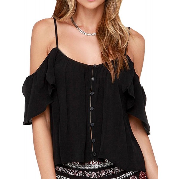 IRISIE Chiffon Strappy Shoulder Blouse