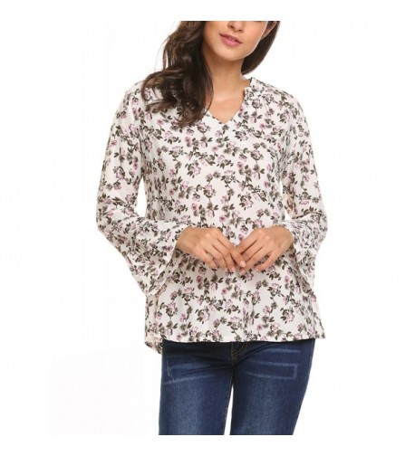 HOTOUCH Womens Casual Floral Sleeve