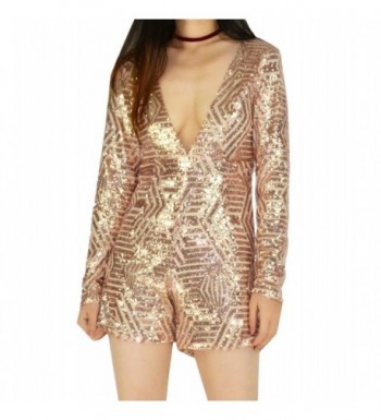 YSJ Sequins Bodycon Jumpsuits Champagne