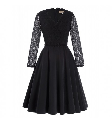 Black Elegant Dress Sleeve Party