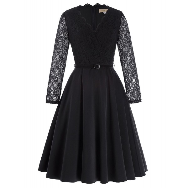 Black Elegant Dress Sleeve Party