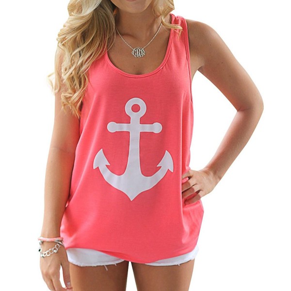 Ezcosplay Womens Sleeveless Anchor Bowknot