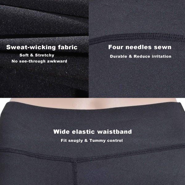 Womens Athletic Workout Yoga Shorts Tummy Control Fitness Running Pants ...