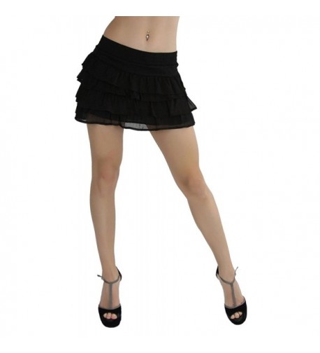 ToBeInStyle Womens Ruffled Layered Miniskirt