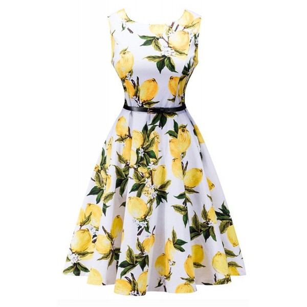 Women 1950s Bright Sleeveless Dresses