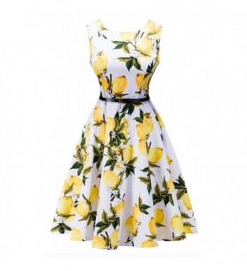 Women 1950s Bright Sleeveless Dresses