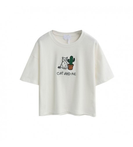 Persun Embroidery Letter Sleeves T shirt