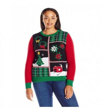 Ugly Christmas Sweater Patchwork Light up