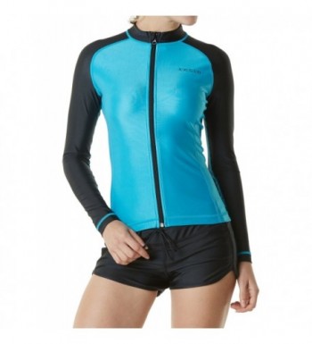 TM FSZ01 SBK_Medium Tesla Womens Rashguard Swimsuit