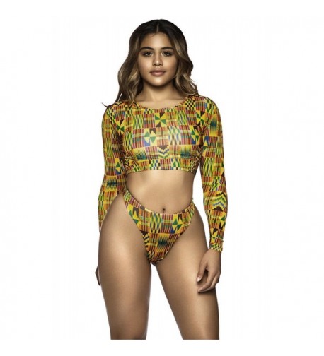 Leories African Printed Cropped Swimsuit