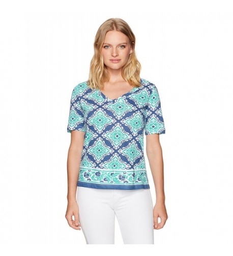 Caribbean Joe Womens Border Print