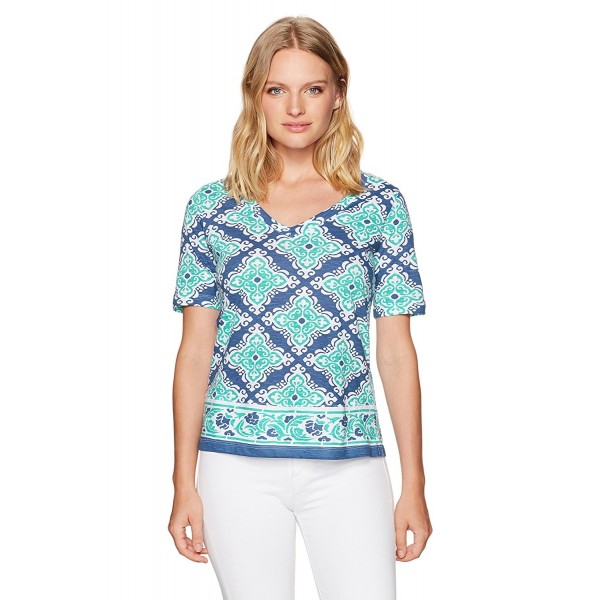 Caribbean Joe Womens Border Print