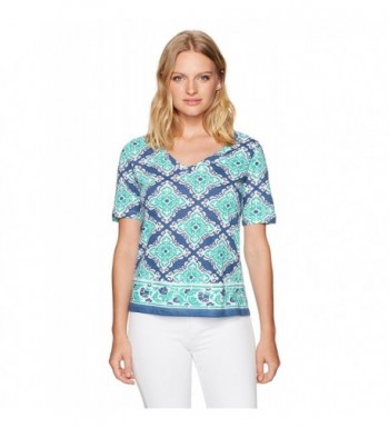 Caribbean Joe Womens Border Print