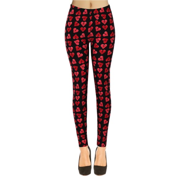 Women's Leggings Full Length Ankle- Love hearts XOXO Print - Heart ...