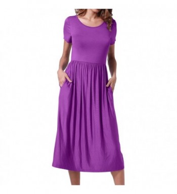 Womens Summer Pockets Casual Purple