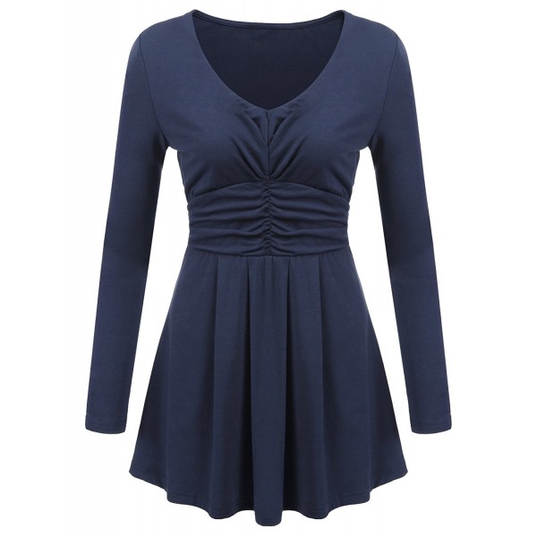 Pelertu Womens Ruched Sleeve Pleated