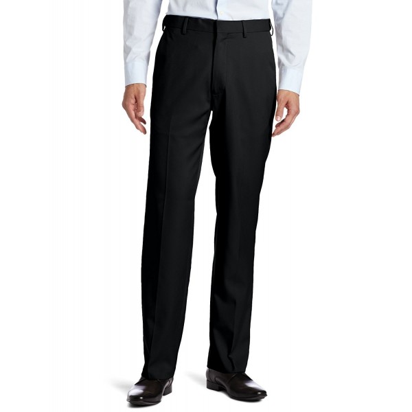 Men's Flex Gab Plain-Front Expandable-Waistband Dress Pant - Black ...