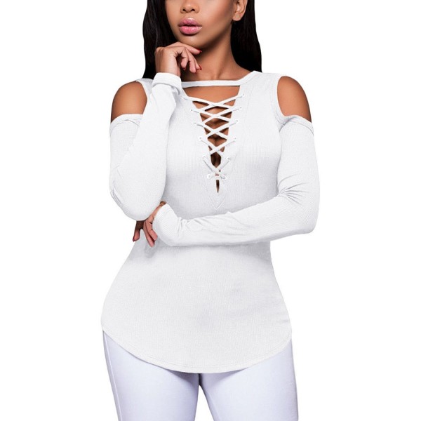 FARYSAYS Shoulder Lace Up X Large White 2