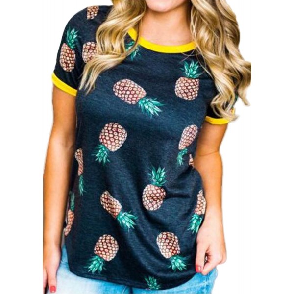 FAYALEQ Womens Pineapple T Shirt XX Large
