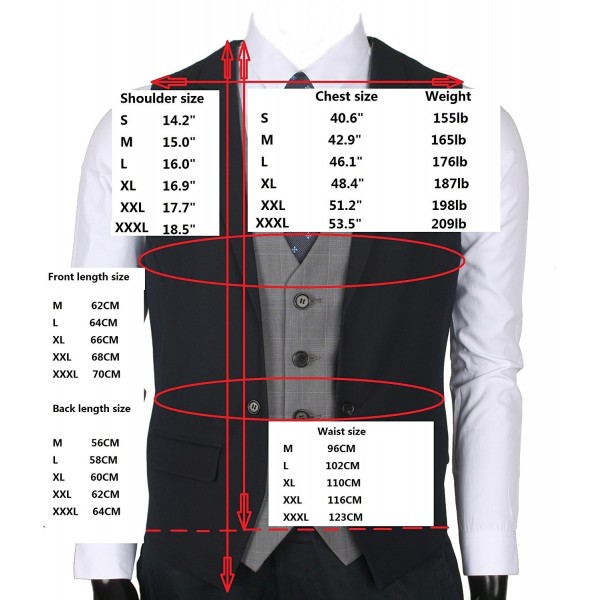 Men's Fashion Business Suit Vest - Tailored Collar Gray - CE12O6IBTFD