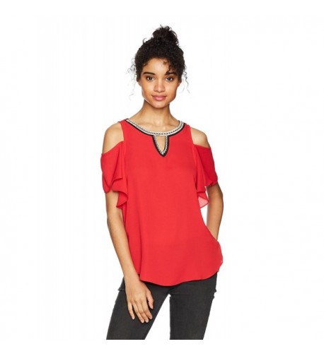 Byer Shoulder Ruffle Sleeve Juniors