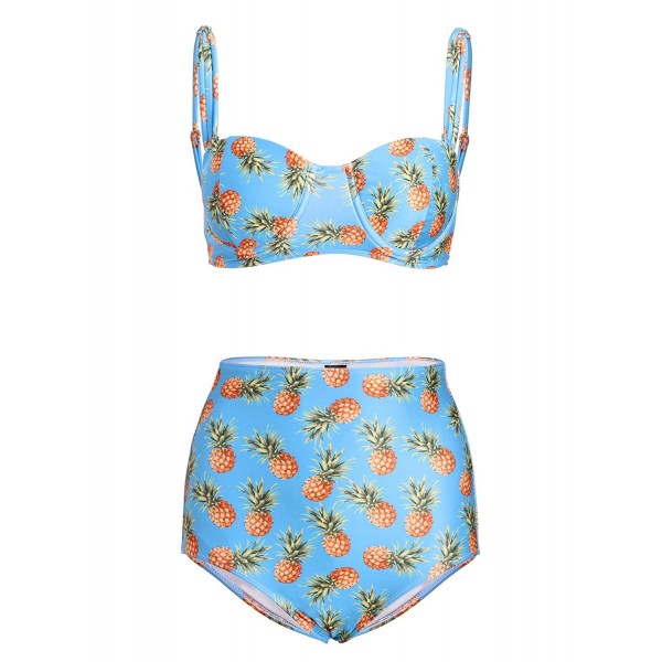 pineapple high waisted bikini