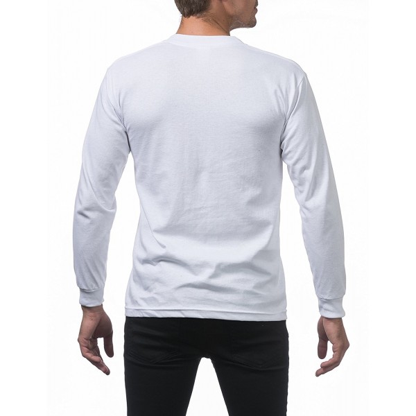 Men's Comfort Cotton Long Sleeve T-Shirt - Snow White - C112O29328N