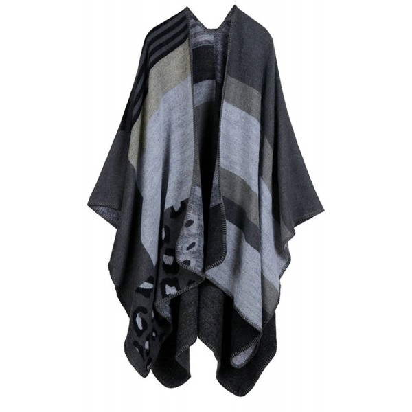 Ilishop Womens Plaid Pattern Poncho