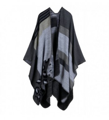 Ilishop Womens Plaid Pattern Poncho