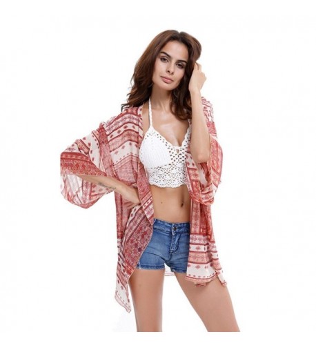 Mansy Womens Chiffon Floral Cardigan