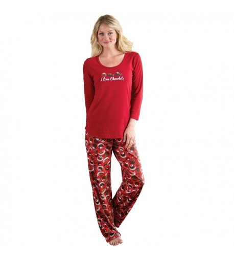 PajamaGram Womens Cotton Chocolate Pajamas