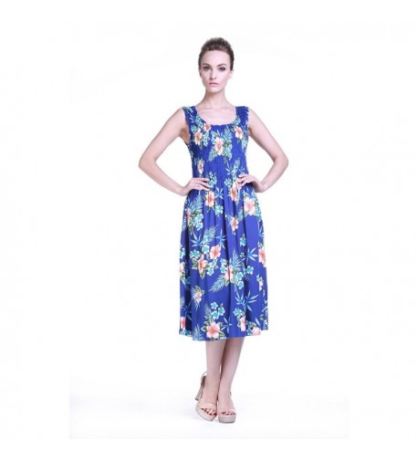 Womens Hawaiian Elastic Dress Hibiscus