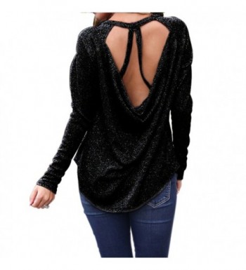 Idgreatim Backless Pullover Shinny Sequins
