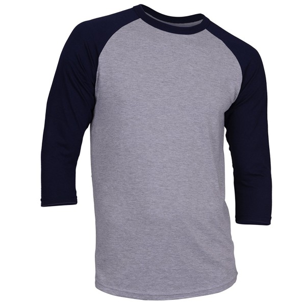 Men's Casual 3/4 Sleeve Baseball Tshirt Raglan Jersey Shirt H Gray/N ...