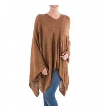 NOVICA Brown Poncho Copper Cracks