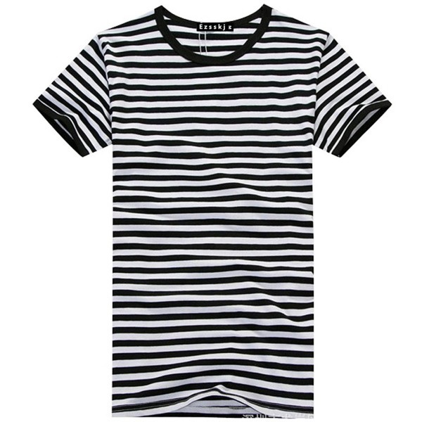 Men's Youth Short Sleeve Crew Neck Striped T Shirt Tee Outfits Tops ...