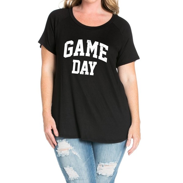 Game Day Womens Plus Size Round Neck Short Sleeves T-Shirts(NT6850-346P ...