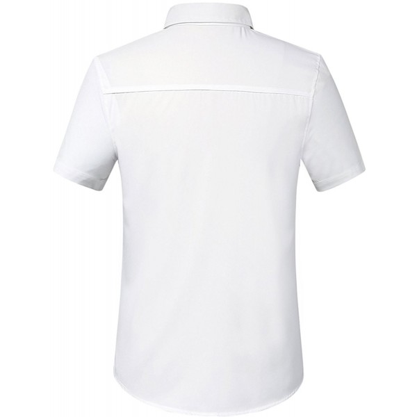Men's Soft Flamingos White Button Up Casual Short Sleeve Shirt - White ...