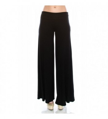 Womens Palazzo Lounge Pants Made In USA - Black - CP12NVRUS4E