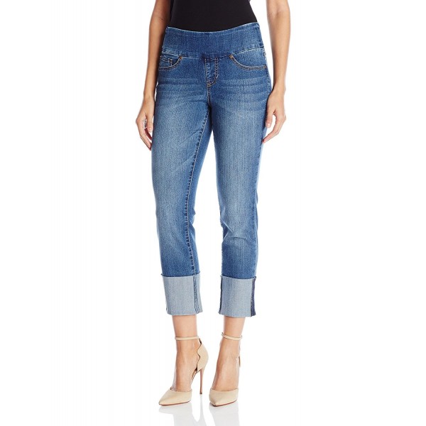 Women's Lewis Straight Cuffed Pull On Jean - Weathered Blue - CS12EZTREG1