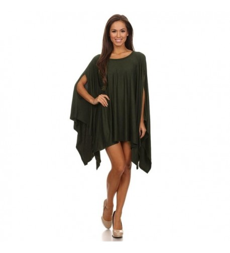 Zoozie Ponchos Asymmetrical Tunic Olive