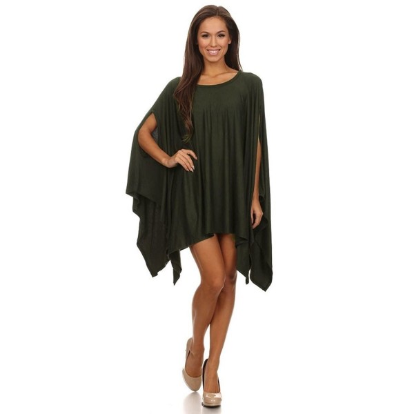 Zoozie Ponchos Asymmetrical Tunic Olive