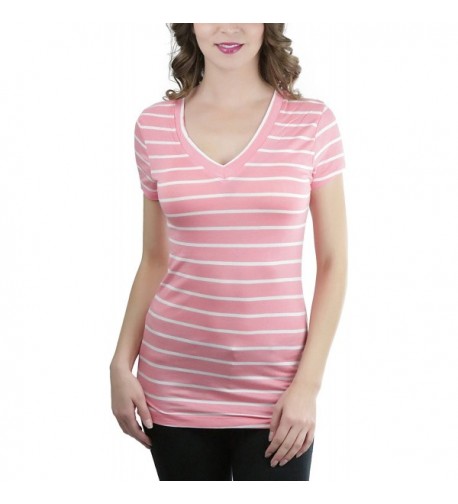 ToBeInStyle Womens Striped Sleeve V Neck