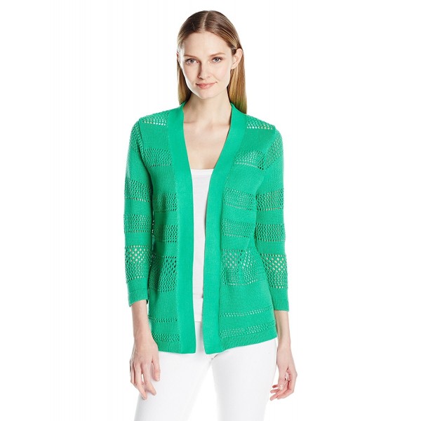 Sag Harbor Womens Pointelle Cardigan