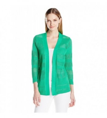 Sag Harbor Womens Pointelle Cardigan